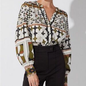 Cleobella Maren Blouse, Art Deco Print